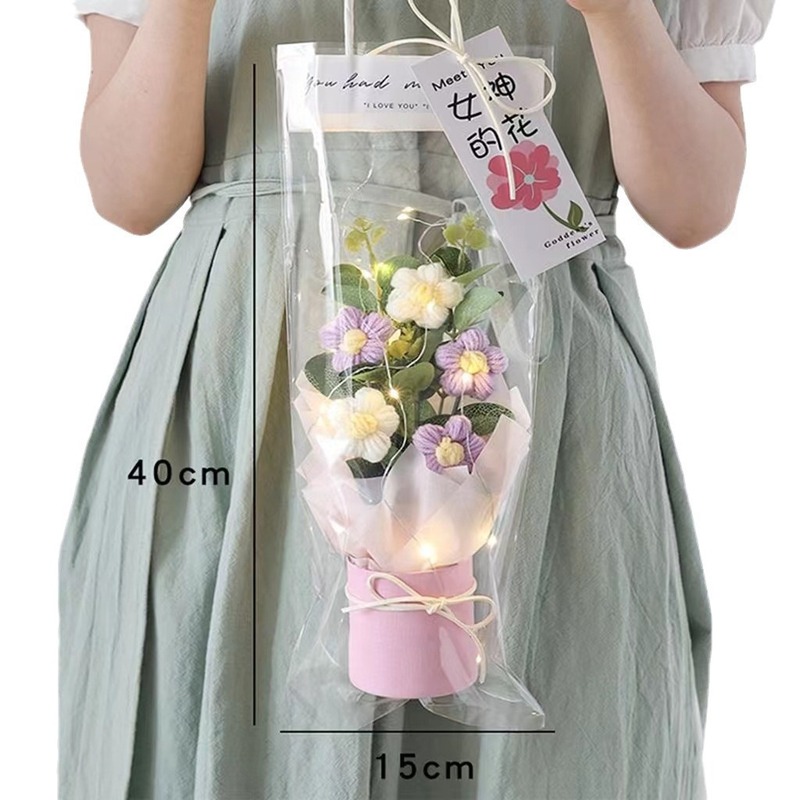 卒業記念、教師の日、母の日、ちょっとした花束ギフト、手編みのクリエイティブな毛糸パフ、老教師の日への贈り物|undefined