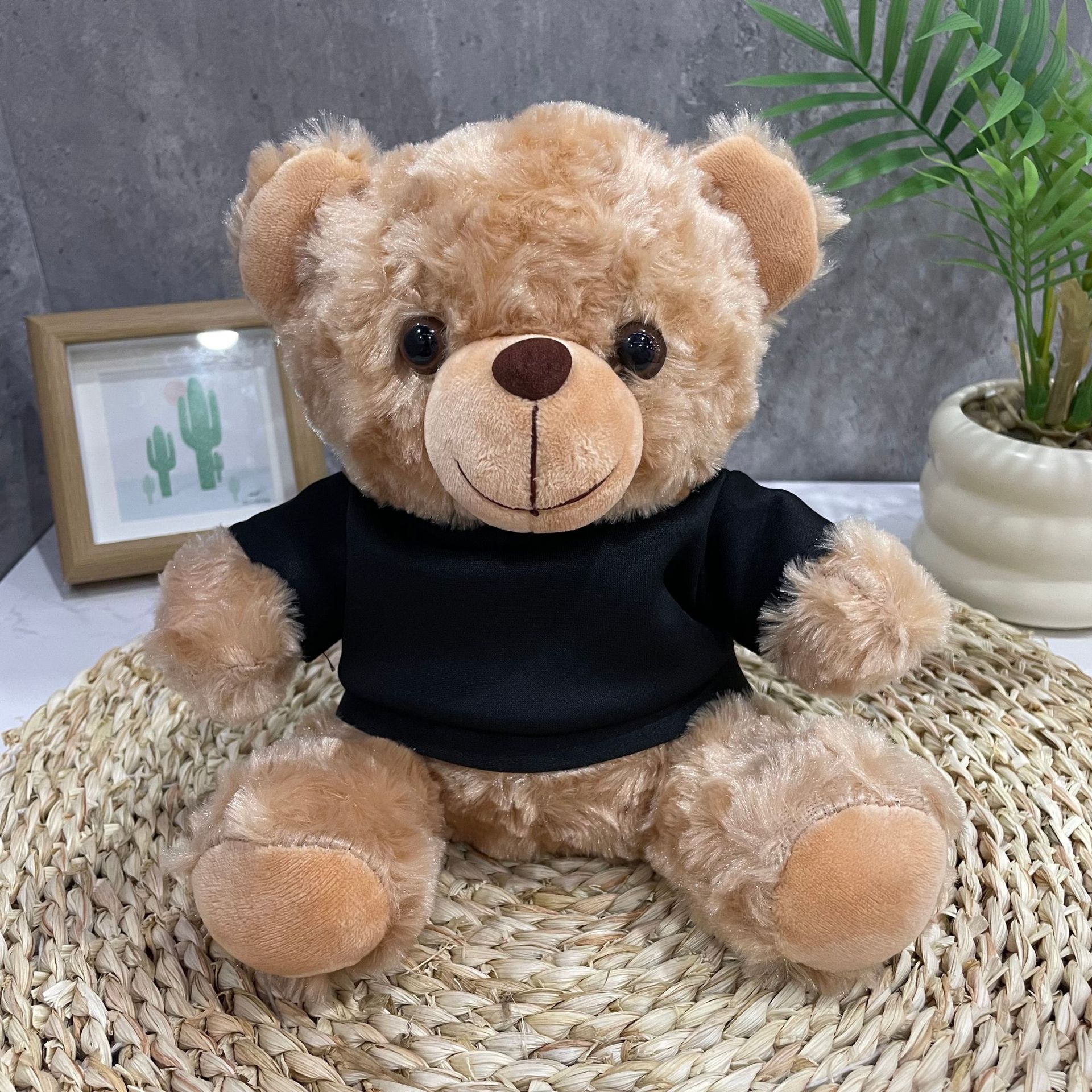 Teddy Bear se puede imprimir LOGO evento de vacaciones muñeca regalo para el hogar adornos de escritorio abrazar juguetes de peluche