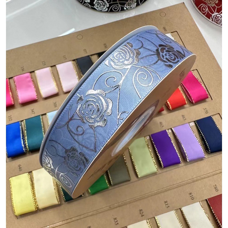 2,5 cm de ancho rosa plateada Lolita hecha a mano DIY cinta caja de regalo de paquete de joyería cinta de soporte