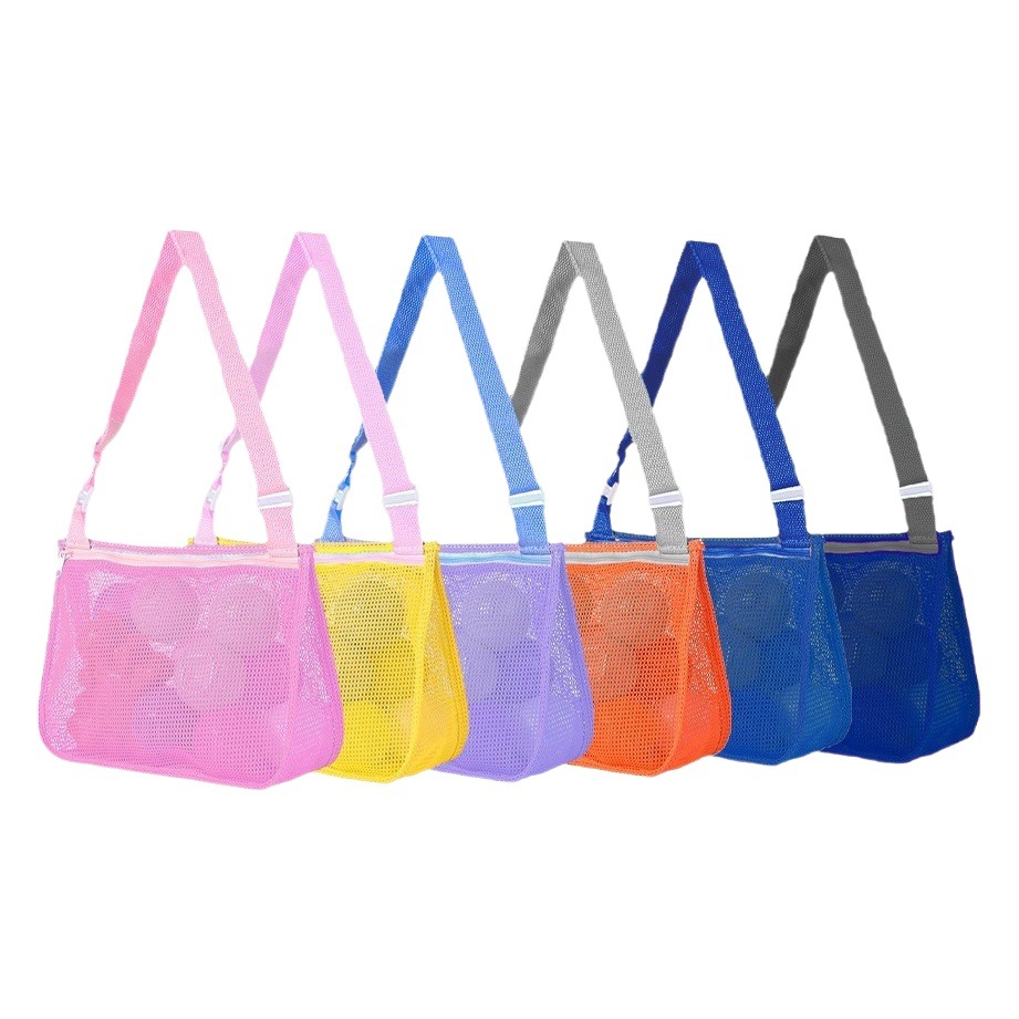 Jelly-Colored Children's Gift Storage Bag, Toy Bag, Hollow Shell Bag, Travel Beach Bag, See-Through Beach Mesh Bag