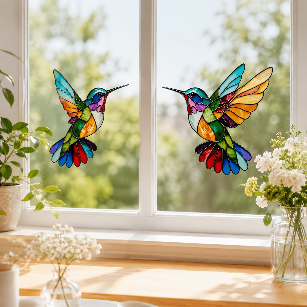 Colorful Bird Window Stickers Sun Catcher Home Garden Glass Stickers Home Party Decoration
