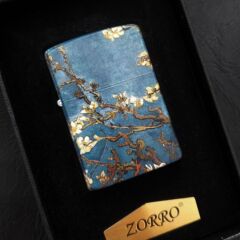 Zorro Van Gogh kerosene lighter windproof grinding wheel personalized creative gift for boyfriend national trend pure copper boys retro paint