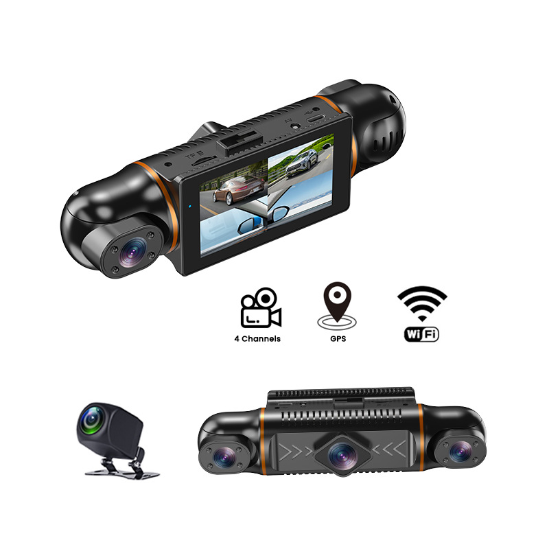 360 Panoramic Driving Camera Recorder Hd Night Vision 4-Way Camera Wifi Sentry Mode Reversing Image
