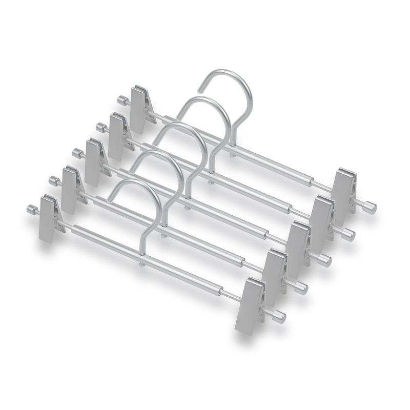 Estante de pantalones de aleación de aluminio sin costuras antideslizante pantalones clip de suspensión espacio de aluminio hogar húmedo y seco de doble uso de secado multifuncional clip de ropa interior
