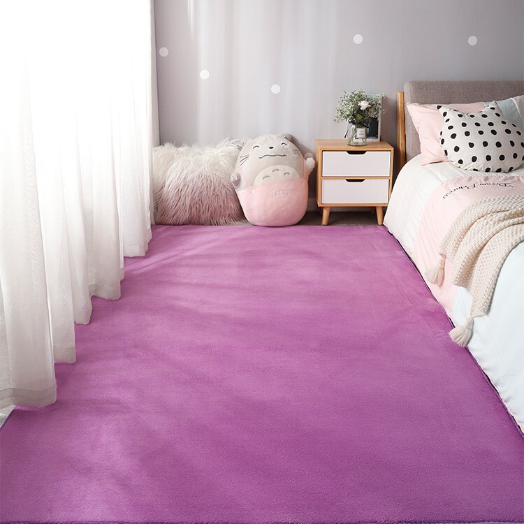 Customized Short-Pile Carpet, Bedroom Bedside Rug, Coral Velvet Full-Cover Carpet, Living Room Balcony Tatami Bay Window Mat