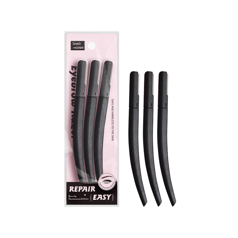 LMLTOP Black Ceiling Cutter 3pcs acero inoxidable con red protectora para principiantes, afeitar cejas, afeitar cejas transfronterizas