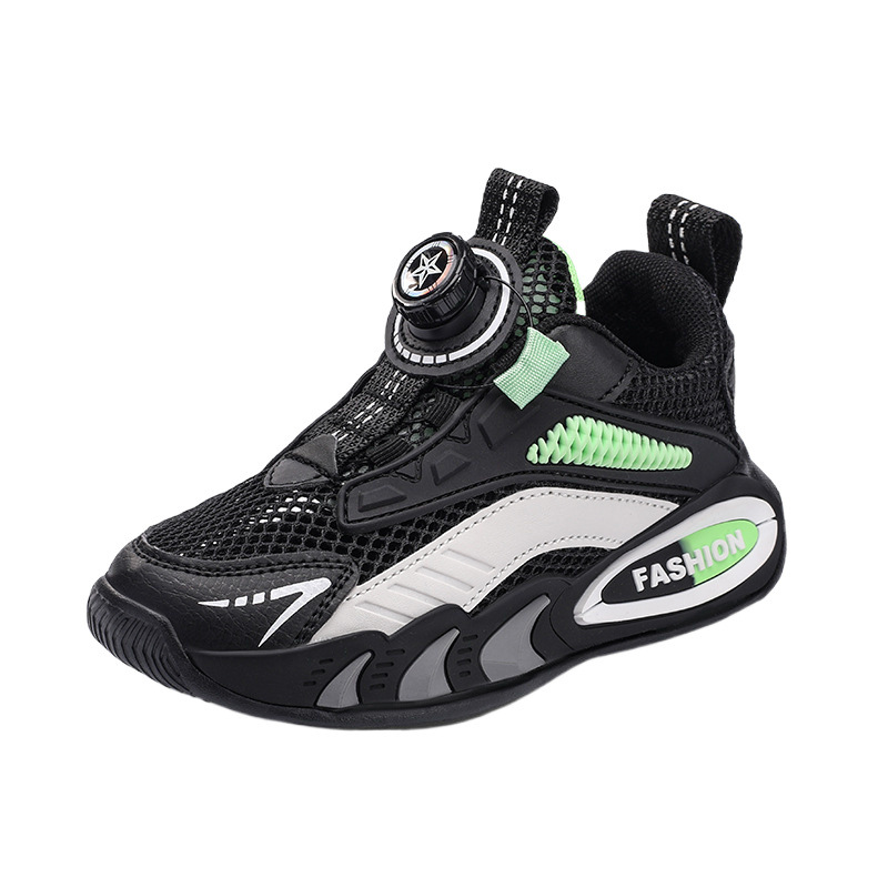 K111 primavera y verano baja malla respirable zapatos de hombre zapatos de correr de botón giratorio para niños zapatos para niños zapatos deportivos zapatos de correr