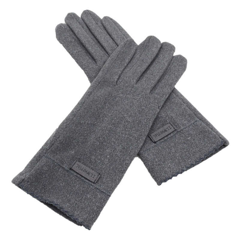 Invierno de las mujeres forrado de lana caliente estilo coreano lindo guantes de pantalla táctil ciclismo y conducción de fábrica al por mayor guantes de terciopelo de esquí