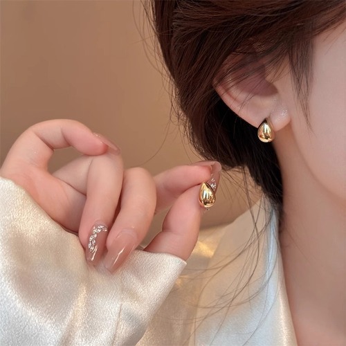 Silver Needle Red Bean Women's Korean Style Fashion Metal Style Personality Cute Earrings Hip-Hop Personality Earrings