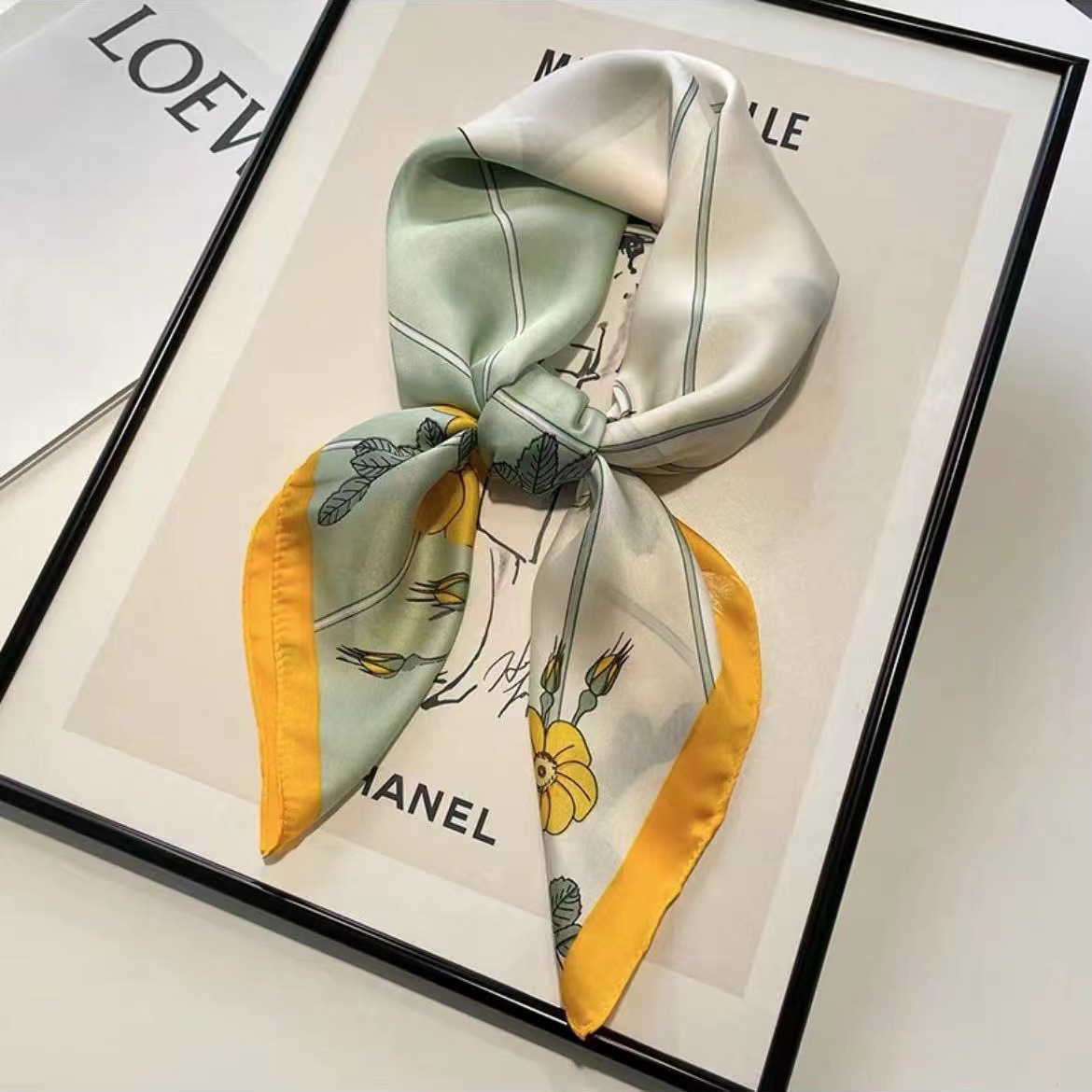 Paraguas de papel de aceite verde claro