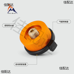Outdoor stove head long gas tank round conversion head long flat gas converter linker copper with self-closing function