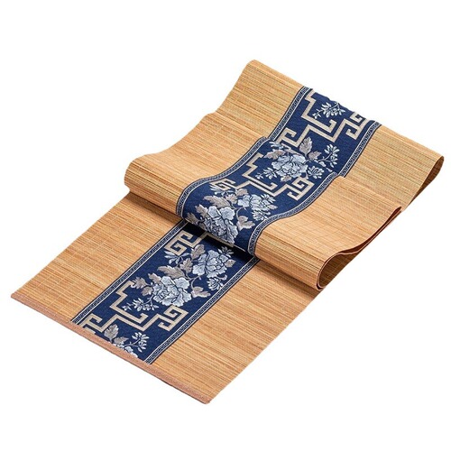 Bamboo tea mat, Zen tablecloth, new Chinese tea curtain, jacquard table runner, insulated coaster, sideboard, table runner, tea ceremony accessories