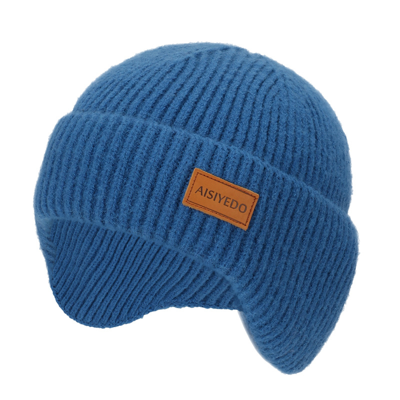 Unisex Knit hat for men and women autumn and winter warm fashion lovers flip ear folding multi-purpose ear protection wool hat_voghion.com