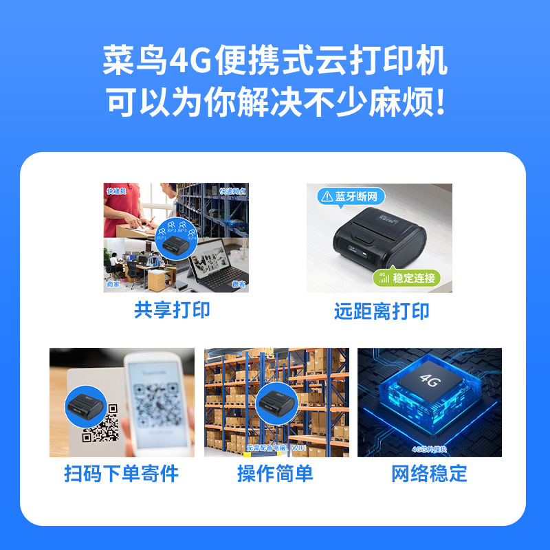 Handheld printer, 365W, 4G, bluetooth 5