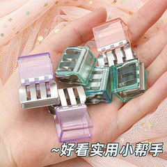 Candy color push clip portable transparent test paper file storage clip push clip student information classification long tail clip