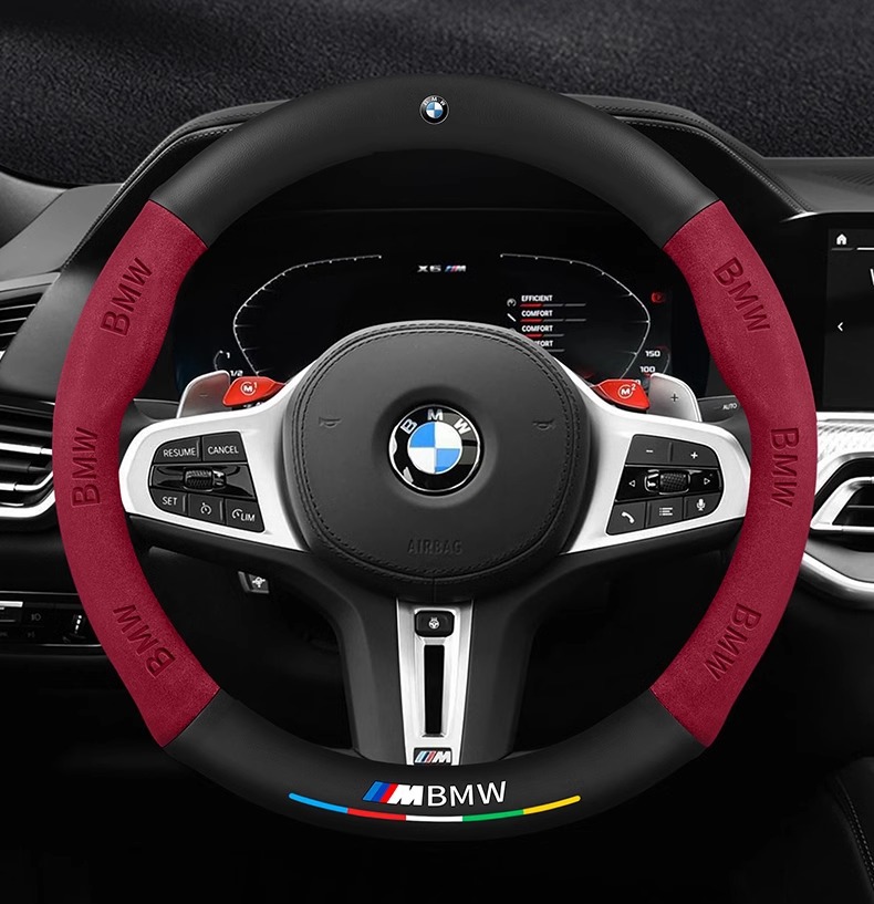 Applicable to BMW steering wheel cover one series x1i/x3 three series five series suede steering wheel cover car handle cover cross border
