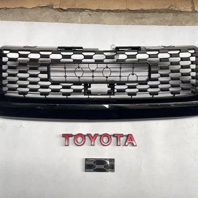14-21 Toyota Tantu üçün dəyişdirilmiş TRD qırmızı standart parlaq qara ön tor
