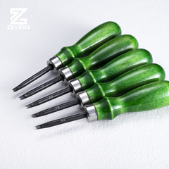 Green-handled edge trimmer imitating Japanese-style leather edge beveling tool, handmade DIY leather tool grinding assistant set