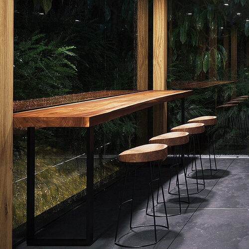 Bar counter table solid wood household balcony wall-mounted long narrow bar table high-legged bar counter table and chair set bar table bar