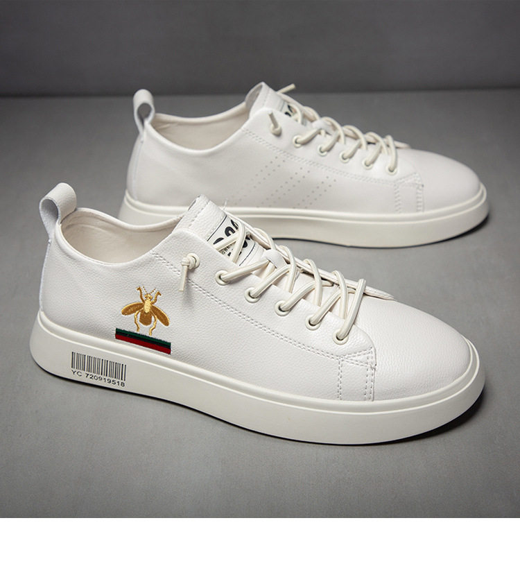 Giày sneaker nam da thật cổ thấp đế bệt thoáng khí tăng chiều cao — 920 màu đen, Màu trắng 920 chi tiết 13
