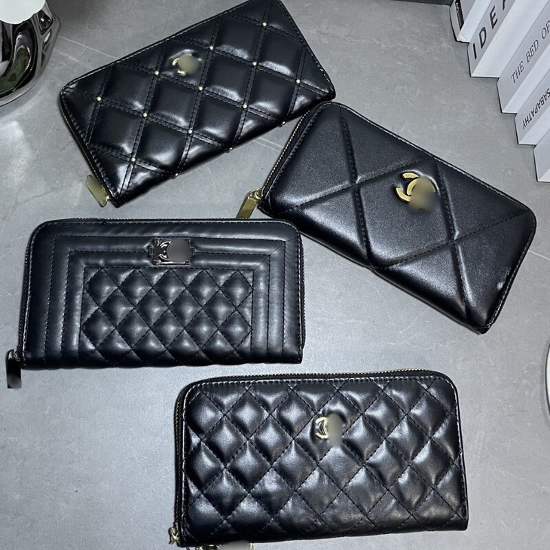 Fragrant Style 2022 New Long Zipper Wallet Women's Fashionable Multi-Card Holder Clutch Leather Embroidery Wallet Trendy