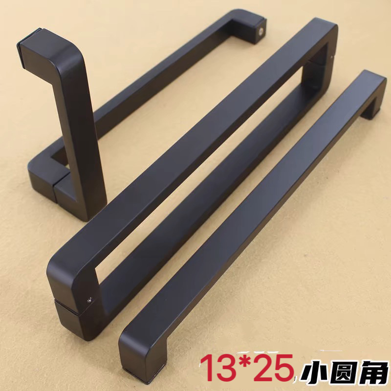 Shower Room Handle Black Glass Door High-grade Partition Door Square Handle Thickened L-shaped Bathroom Handle for Shower Room Shower Room Handle Black Glass Door High-grade Partition Door Square Handle Thickened L-shaped Bathroom Handle for Shower Room