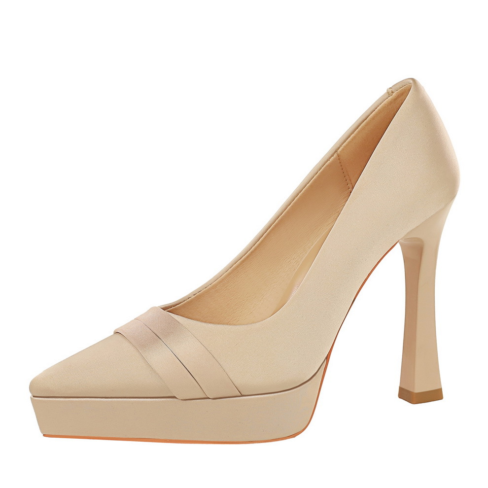 Elegante Satin Plateau Pumps Für Damen Mit Blockabsatz_voghion.com