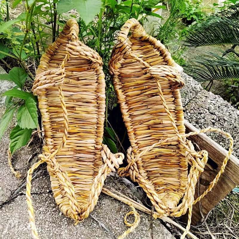 Handmade Woven Shoes Red Army Shoes Nostalgic Slippers Men's Summer Retro Sandals Women's Funny Rice Shoes Vintage