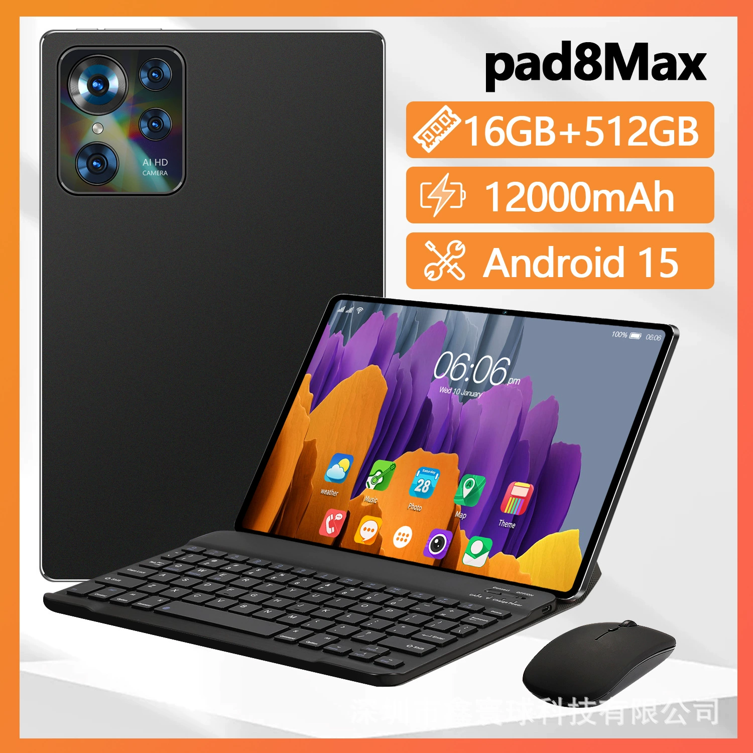Планшетный смарт-ноутбук, 10 дюймов, Android, Bluetooth