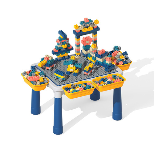Liqu [e-commerce version] multi-functional building block table children's assembly learning with storage drawing board particle building block toys