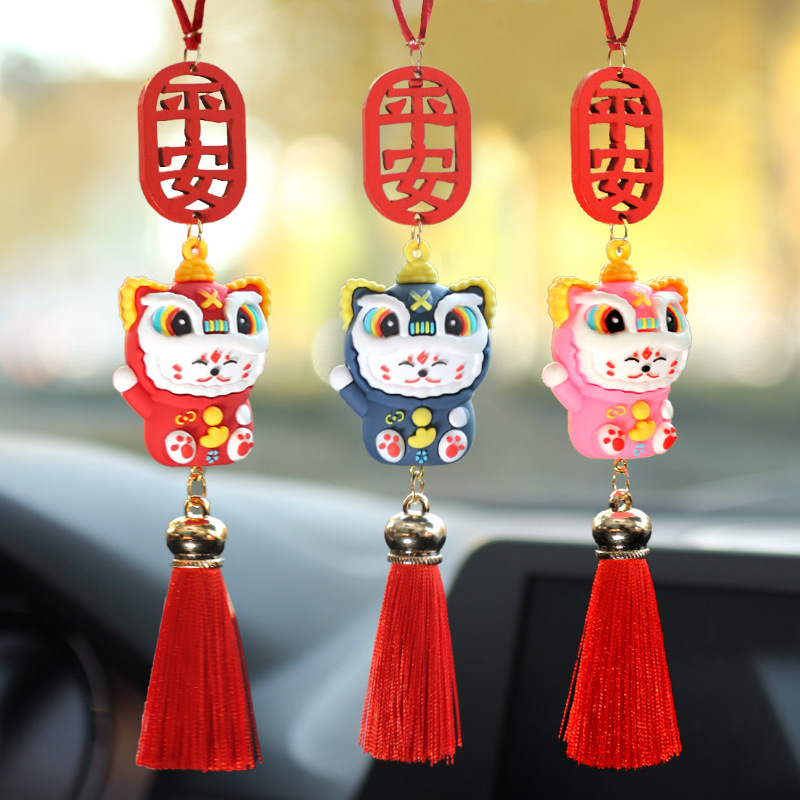 Productos explosivos en automóviles, leones y gatos, colgantes, espejos retrovisores, colgantes, accesorios para automóviles, mujeres