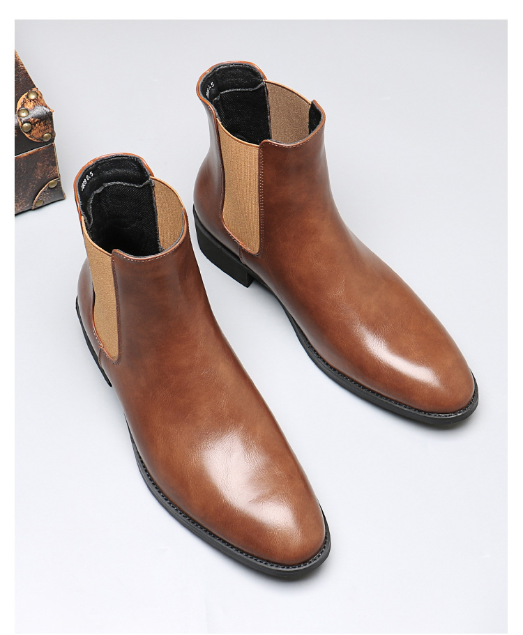 Stivali da uomo alla moda, stivali a metà tubo autunno e inverno_voghion.com