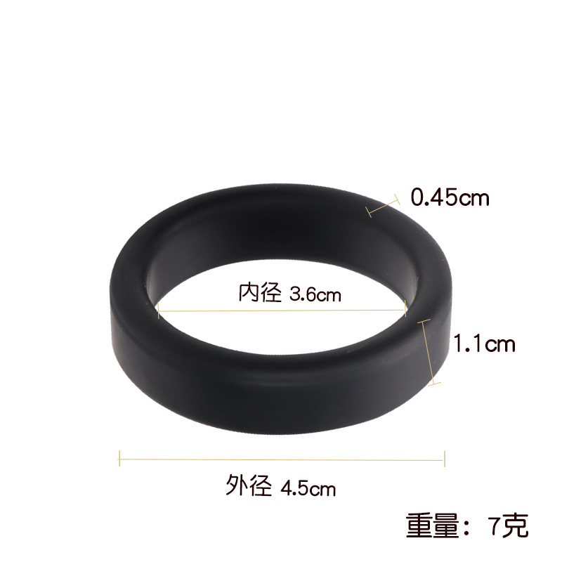 Silicone Locking Ring, Manual Non-Vibrating Penis Ring, Blue Large Fit, Couples Toy — detail image 3