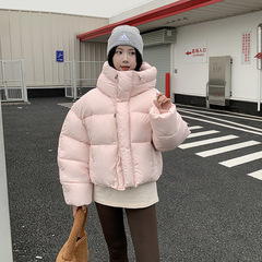2025新款跨境亚马逊棉服女超短款宽松冬季连帽棉袄加厚棉衣外套