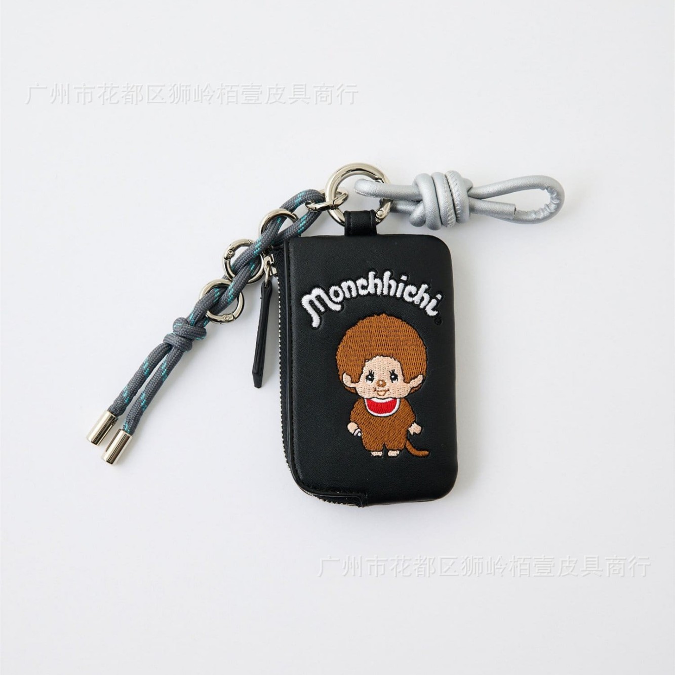 Cartoon Monchhichi Cute Large-Capacity Multi-Functional Bus Card Holder Student Id Embroidered Car Key Storage Bag Trendy