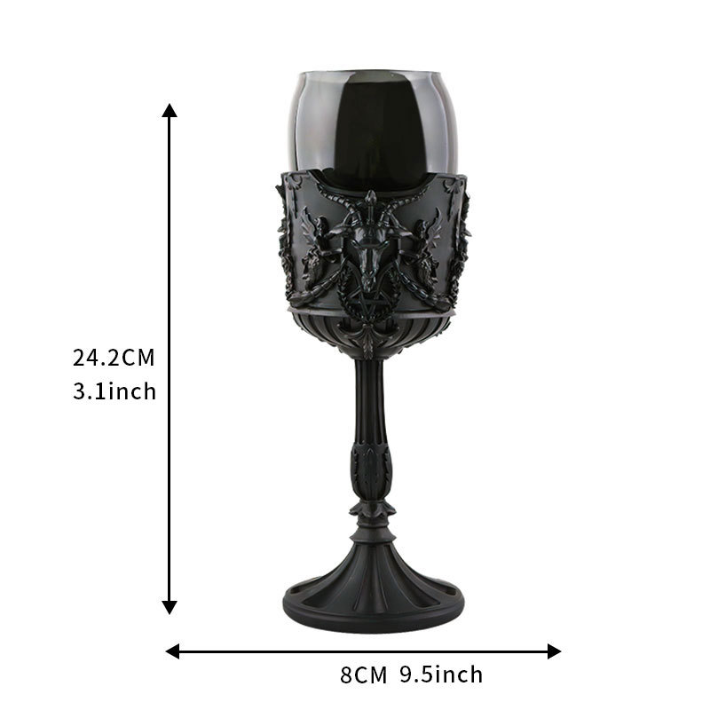  New European Style Original ks Dark Gothic Subculture Bapot Pentagram Skull Glass Retro Goblet