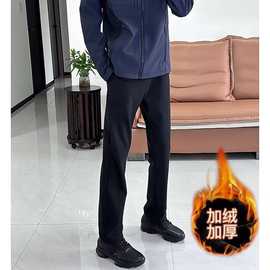 纯黑色弯刀牛仔裤男夏季薄款cleanfit裤子美式高街vibe直筒微喇裤