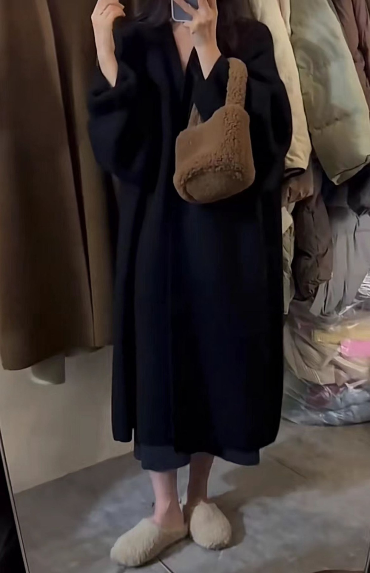 Retro Langer Cardigan Pullover Damen Oversize Strickmantel Weicher Loose Fit V-Ausschnitt Offener Frontmantel_voghion.com
