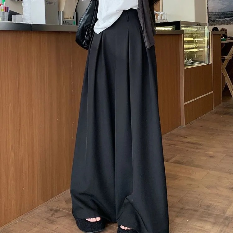 2025 primavera y verano pantalones de traje de diseño suelto pantalones casuales pantalones anchos de mujer pantalones de trapeador de cintura alta image 2