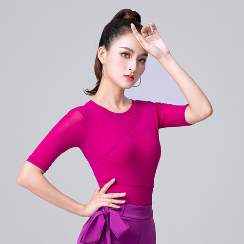 Body training clothing women's summer dance practice clothing Latin dance suit national standard modern ballroom dance one-piece top