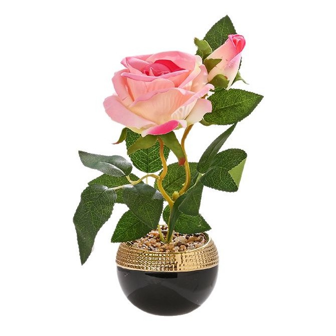 Flores falsas bonsái de rosas de alta gama de estilo europeo simulación de flores de moda decoración creativa decoración de plantas verdes artificiales simulación de macetas image 6