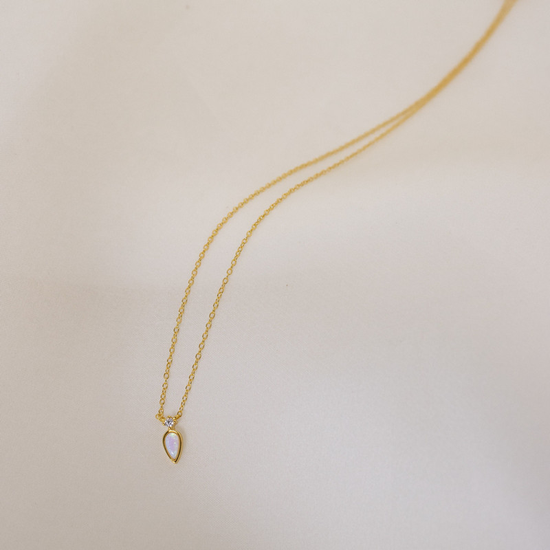 Fashion Water Droplets Copper Necklace Zircon Copper Necklaces