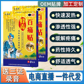 蜂毒百痛贴颈椎肩周关节跑江湖地摊会销礼品老年人产品批发黑膏药