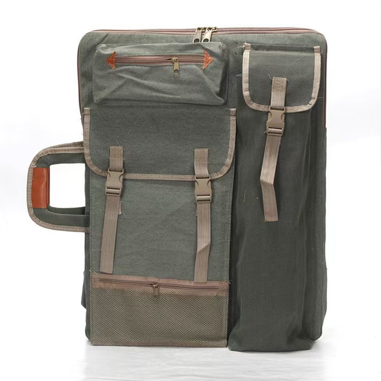 Amazon's best-selling double-shoulder drawing board backpack, multifunctional canvas portable outdoor painting tool backpack, painting bag