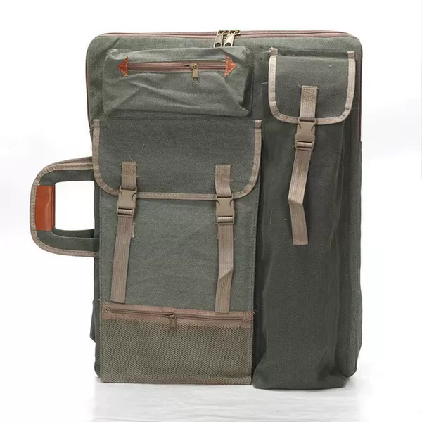 Amazon's best-selling double-shoulder drawing board backpack, multifunctional canvas portable outdoor painting tool backpack, painting bag