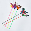 Cat toy teasing cat stick color feathers big bell pet cat products funny cat stick plastic handle color feathers