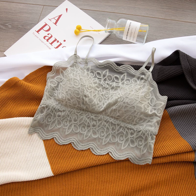 Summer thin lace supporting sexy protective underware, vest, wireless bra, underwear