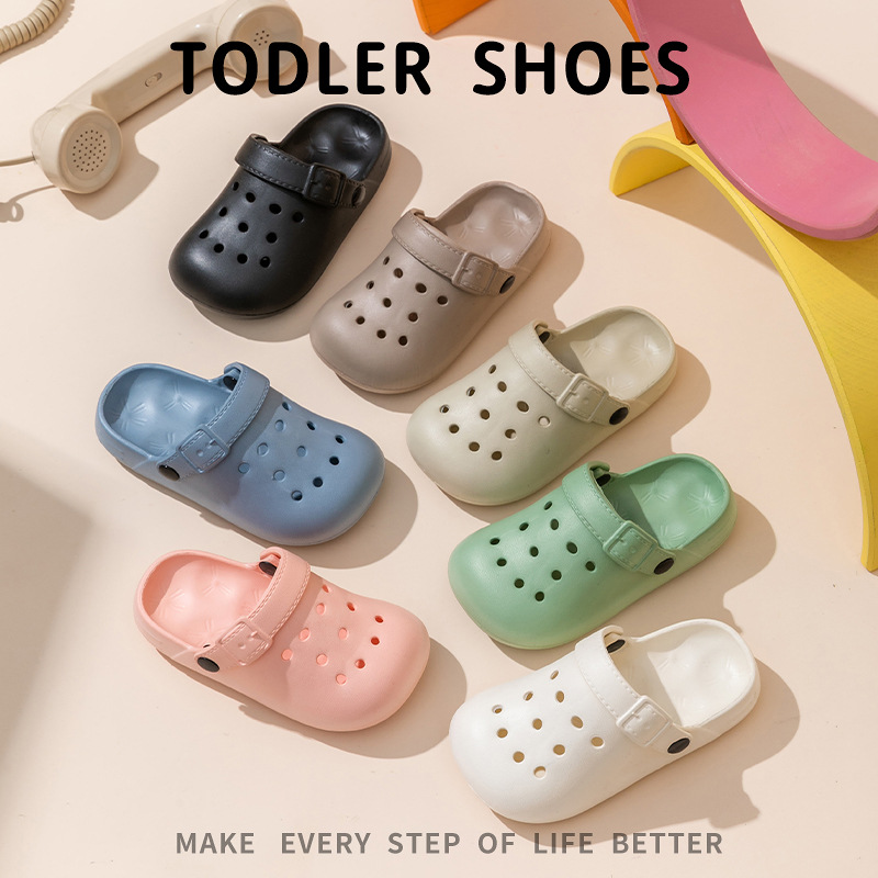 Children's Eva Slippers, Non-Slip, Odor-Resistant, Versatile Closed-Toe Clogs, Lightweight Parent-Child Outdoor Summer Shoes, Casual Girls' Shoes