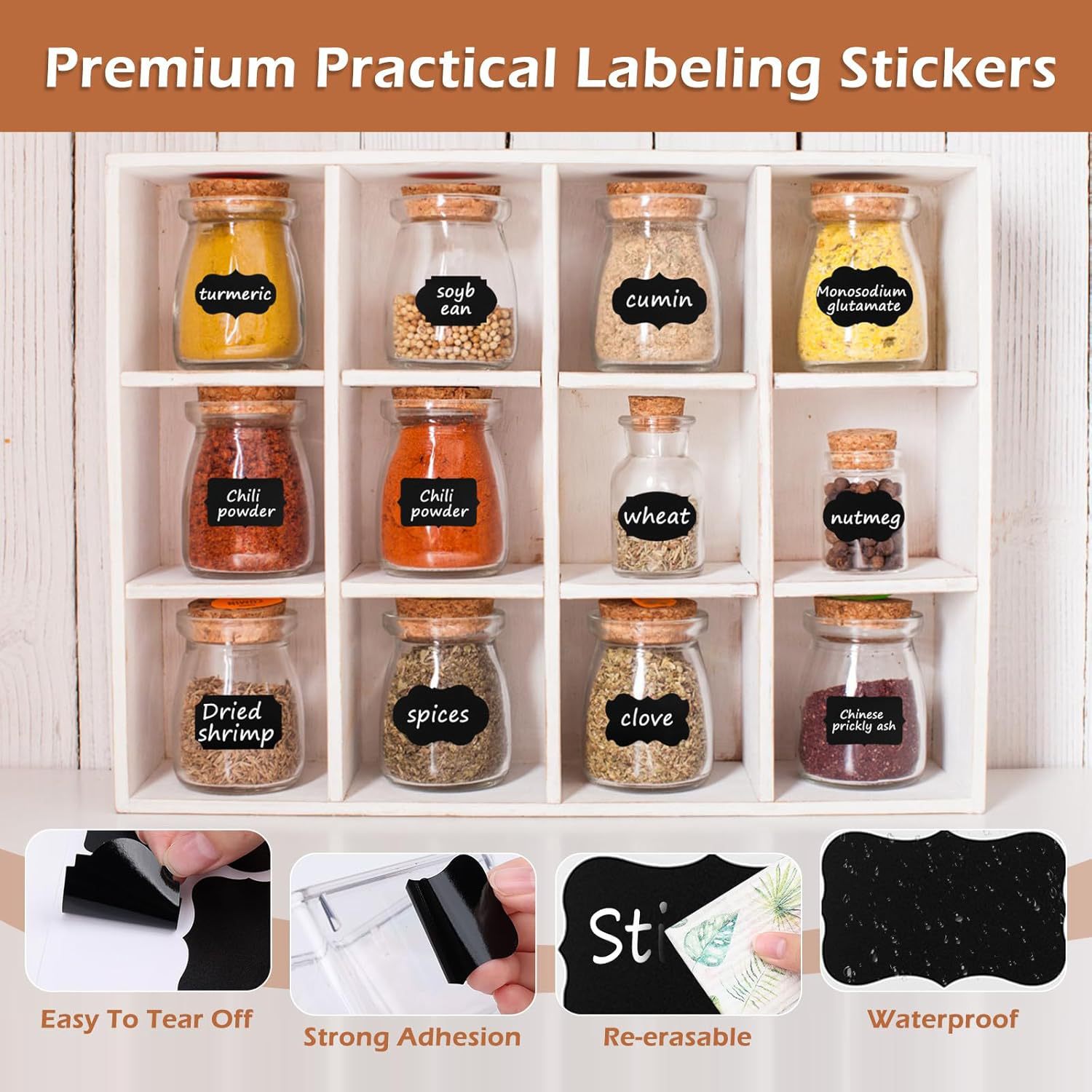 Clip de etiquetas de PVC de venta transfronteriza, clip de almacenamiento desmontable, clip de canasta borrable, 20 1 bolsa, pizarra unilateral