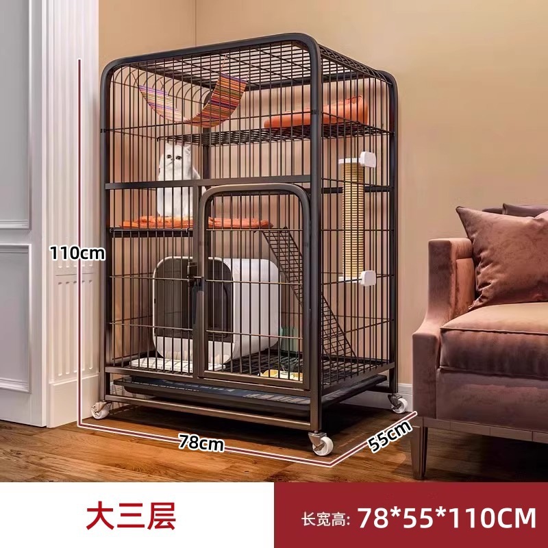 猫ケージ家庭用屋内特大フリースペース猫ヴィラトイレ一体型猫城猫ケージ猫クライミングフレームハウス|undefined